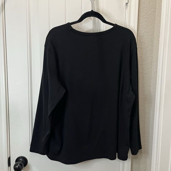 Mountain Lake Black Red Joy Embroidered Spellout Christmas Shirt Womens Size 2X - Picture 4 of 5